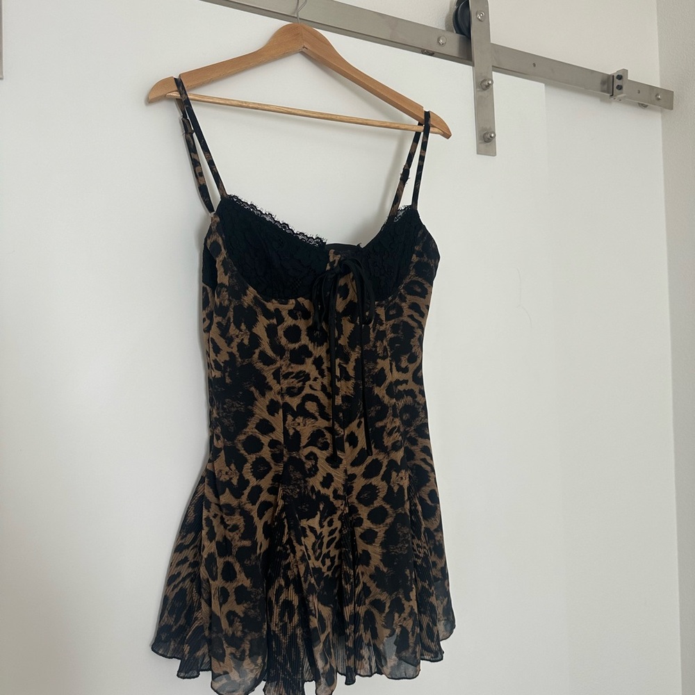 Leopard Print Spaghetti Strap Dress